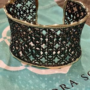Kendra Scott Candice Gold Filigree Cuff Bracelet In Silver Mix